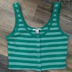 Forever 21 Green Striped Women's Tank Top